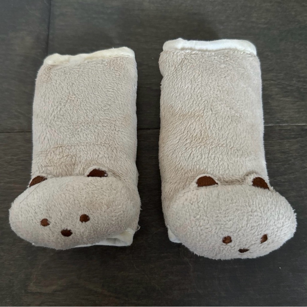 Summer Infant Bear Car Seat Strap Covers Beige Brown White For Infant Toddler